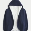 Cardigan en polaire sans fermeture doublé de fausse fourrure Cardigan en polaire sans fermeture doublé de fausse fourrure