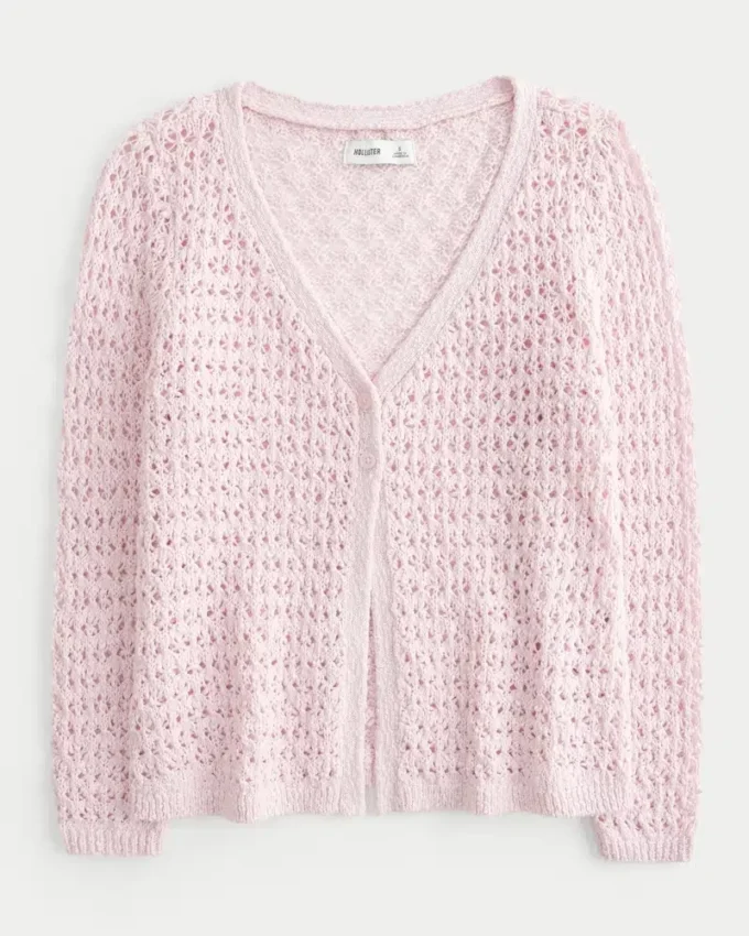 Cardigan à manches trois-quarts style crochet Cardigan à manches trois-quarts style crochet