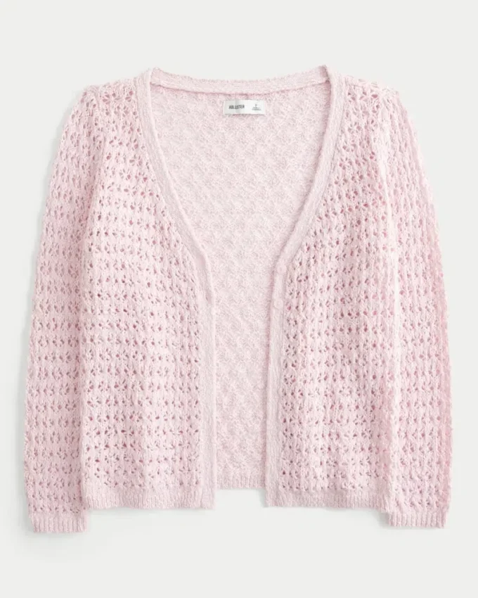 Cardigan à manches trois-quarts style crochet Cardigan à manches trois-quarts style crochet