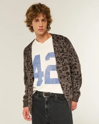 Cardigan à motif carré