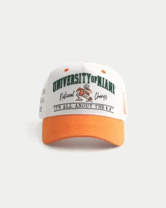 Casquette de baseball avec motif graphique des Hurricanes de l&rsquo;université de Miami