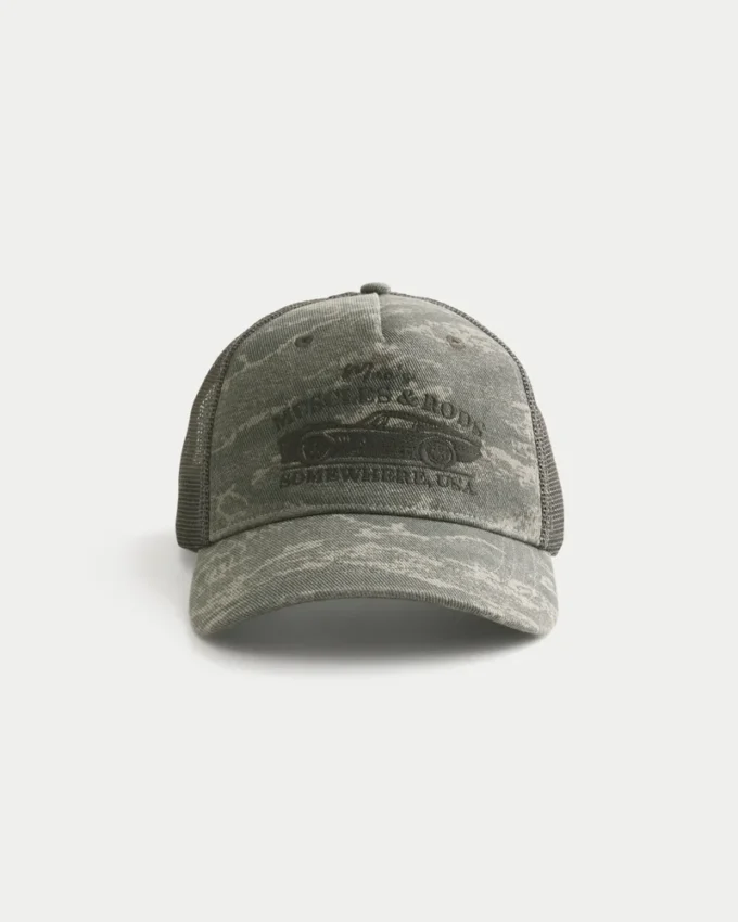 Casquette trucker camouflage à motif Mac&rsquo;s Muscles & Rods