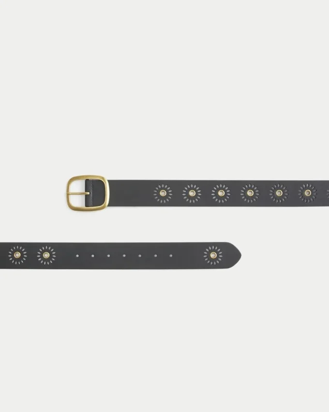Ceinture en cuir vegan à œillets Sunburst