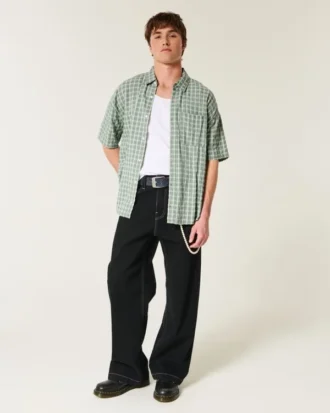 Chemise ample à manches courtes