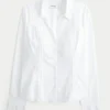 Chemise boutonnée avec empiècement en dentelle Chemise boutonnée avec empiècement en dentelle