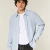 Chemise boutonnée en lin mélangé Chemise boutonnée en lin mélangé
