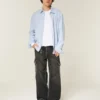 Chemise boutonnée en lin mélangé Chemise boutonnée en lin mélangé