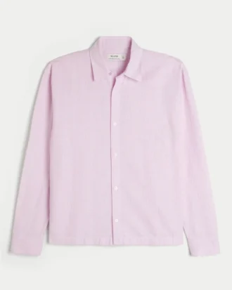 Chemise boutonnée en lin mélangé