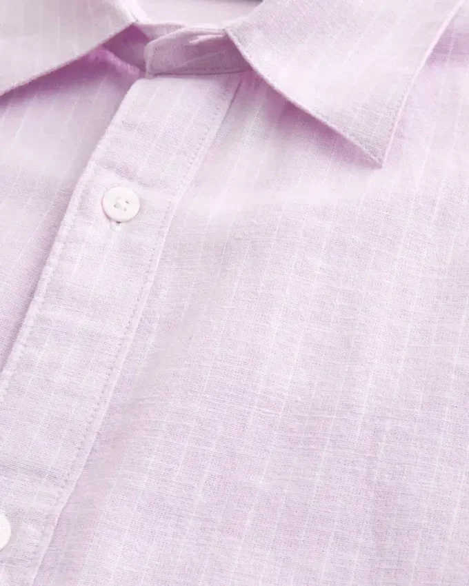 Chemise boutonnée en lin mélangé Chemise boutonnée en lin mélangé