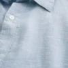 Chemise boutonnée en lin mélangé Chemise boutonnée en lin mélangé