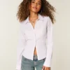 Chemise boutonnée en popeline extensible Chemise boutonnée en popeline extensible