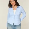 Chemise boutonnée en popeline extensible Chemise boutonnée en popeline extensible