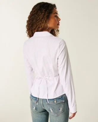 Chemise boutonnée en popeline extensible