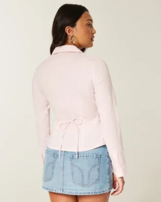 Chemise boutonnée en popeline extensible