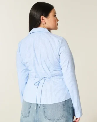 Chemise boutonnée en popeline extensible