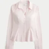 Chemise boutonnée en popeline extensible Chemise boutonnée en popeline extensible