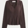 Chemise boutonnée en popeline extensible Chemise boutonnée en popeline extensible
