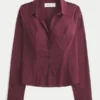 Chemise boutonnée en popeline extensible Chemise boutonnée en popeline extensible