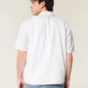 Chemise courte à manches courtes en lin mélangé Chemise courte à manches courtes en lin mélangé