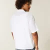 Chemise courte à manches courtes en lin mélangé Chemise courte à manches courtes en lin mélangé