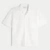 Chemise courte à manches courtes en lin mélangé Chemise courte à manches courtes en lin mélangé