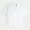 Chemise courte à manches courtes en lin mélangé Chemise courte à manches courtes en lin mélangé