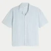Chemise courte à manches courtes en lin mélangé Chemise courte à manches courtes en lin mélangé