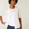 Chemise courte à manches courtes et motif texturé Chemise courte à manches courtes et motif texturé