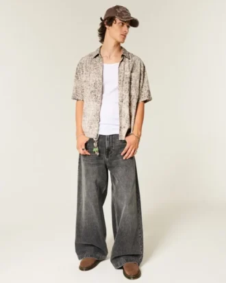 Chemise courte à manches courtes et poches