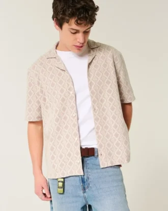 Chemise courte à manches courtes style crochet