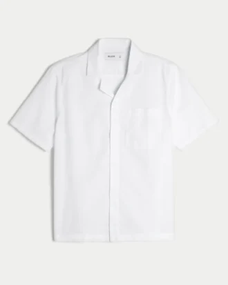 Chemise décontractée à manches courtes et boutons sur toute la longueur