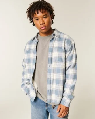 Chemise en flanelle à doublure thermique et coupe carrée