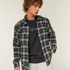 Chemise en flanelle à doublure thermique et coupe carrée Chemise en flanelle à doublure thermique et coupe carrée