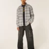 Chemise en flanelle à doublure thermique et coupe carrée Chemise en flanelle à doublure thermique et coupe carrée