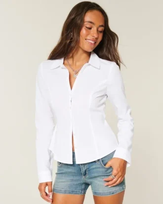 Chemise en popeline boutonnée