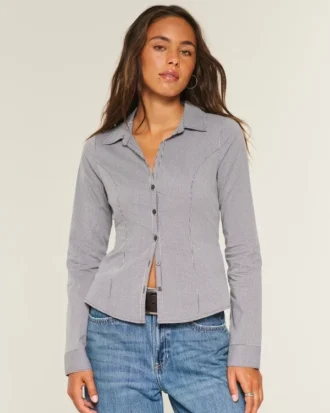 Chemise en popeline boutonnée
