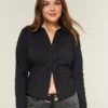 Chemise en popeline stretch style smoking