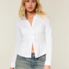 Chemise en popeline stretch style smoking Chemise en popeline stretch style smoking