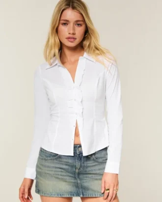 Chemise en popeline stretch style smoking Chemise en popeline stretch style smoking