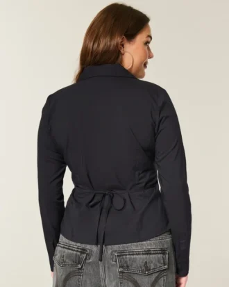 Chemise en popeline stretch style smoking