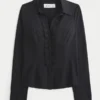 Chemise en popeline stretch style smoking