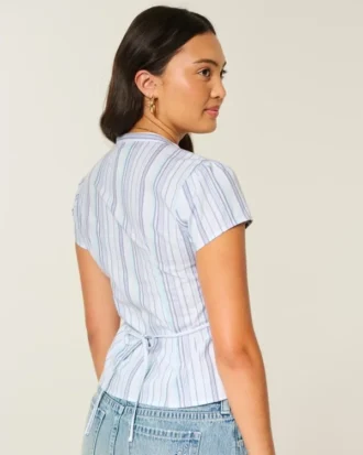 Chemise Henley à manches courtes et col en V