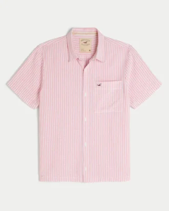 Chemise iconique à manches courtes en seersucker