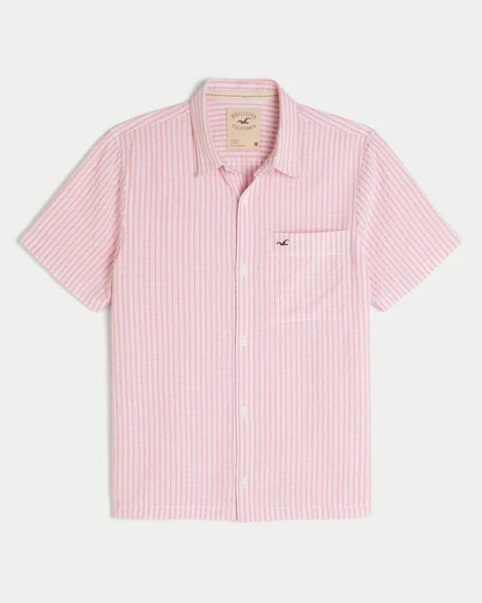 Chemise iconique à manches courtes en seersucker