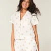 Chemise à manches courtes en coton Oxford