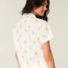 Chemise à manches courtes en coton Oxford