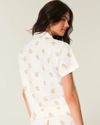 Chemise à manches courtes en coton Oxford