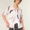 Chemise à manches courtes en lin mélangé