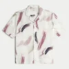 Chemise à manches courtes en lin mélangé