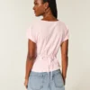 Chemise à manches courtes en popeline extensible texturée Chemise à manches courtes en popeline extensible texturée